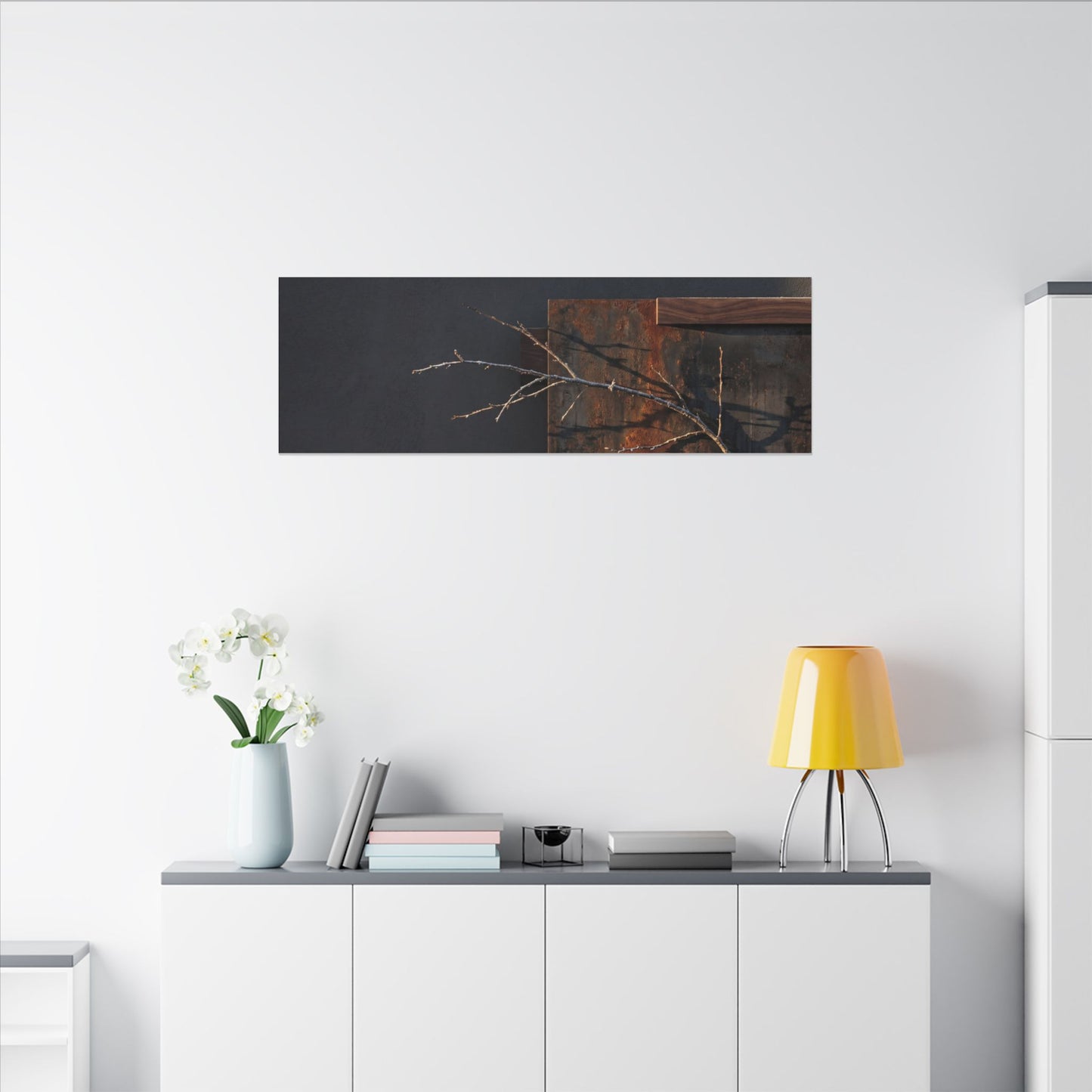 Ma Rust Patina Canvas Art - Dark Japandi Dark Texture