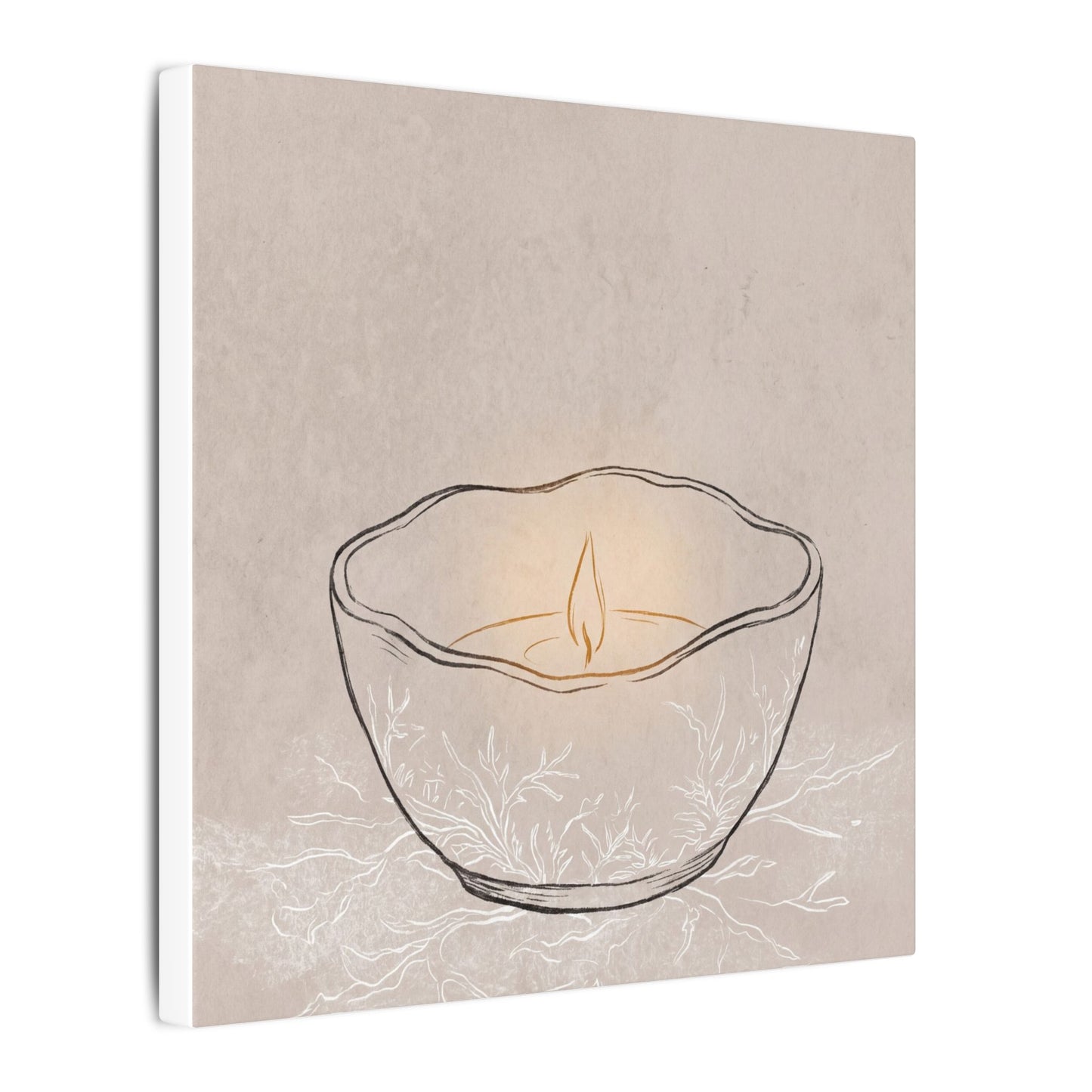 Ceramic Bowl Minimal Line Canvas Art | Neutral Japandi Art