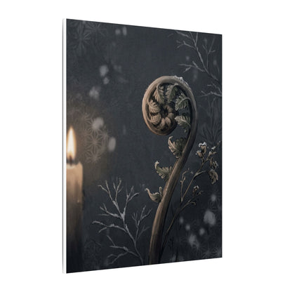Candlelight Fern Unfurling Canvas Art - Japandi Ma