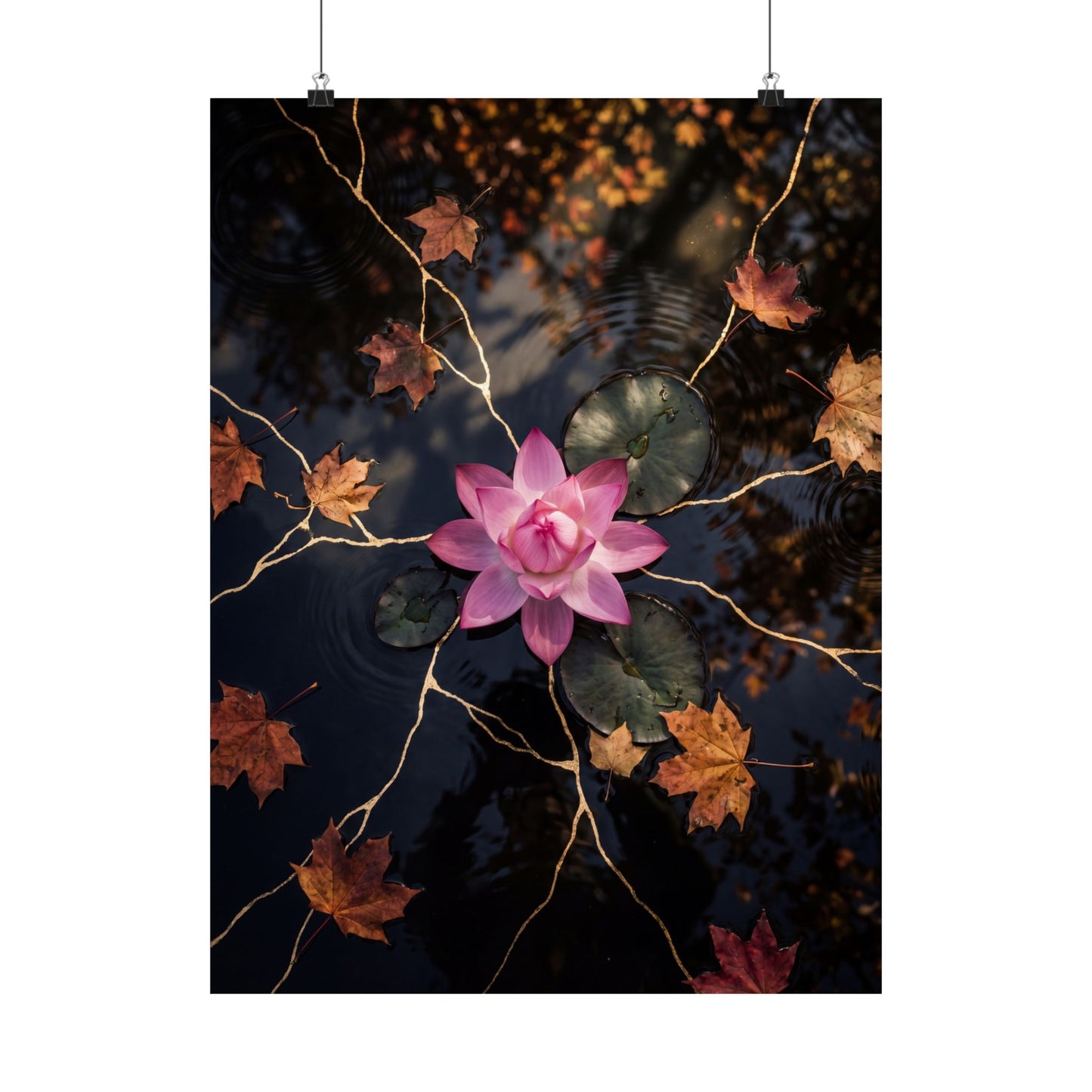 Dappled Lotus Flower Wall Art Print - Kintsugi Ma