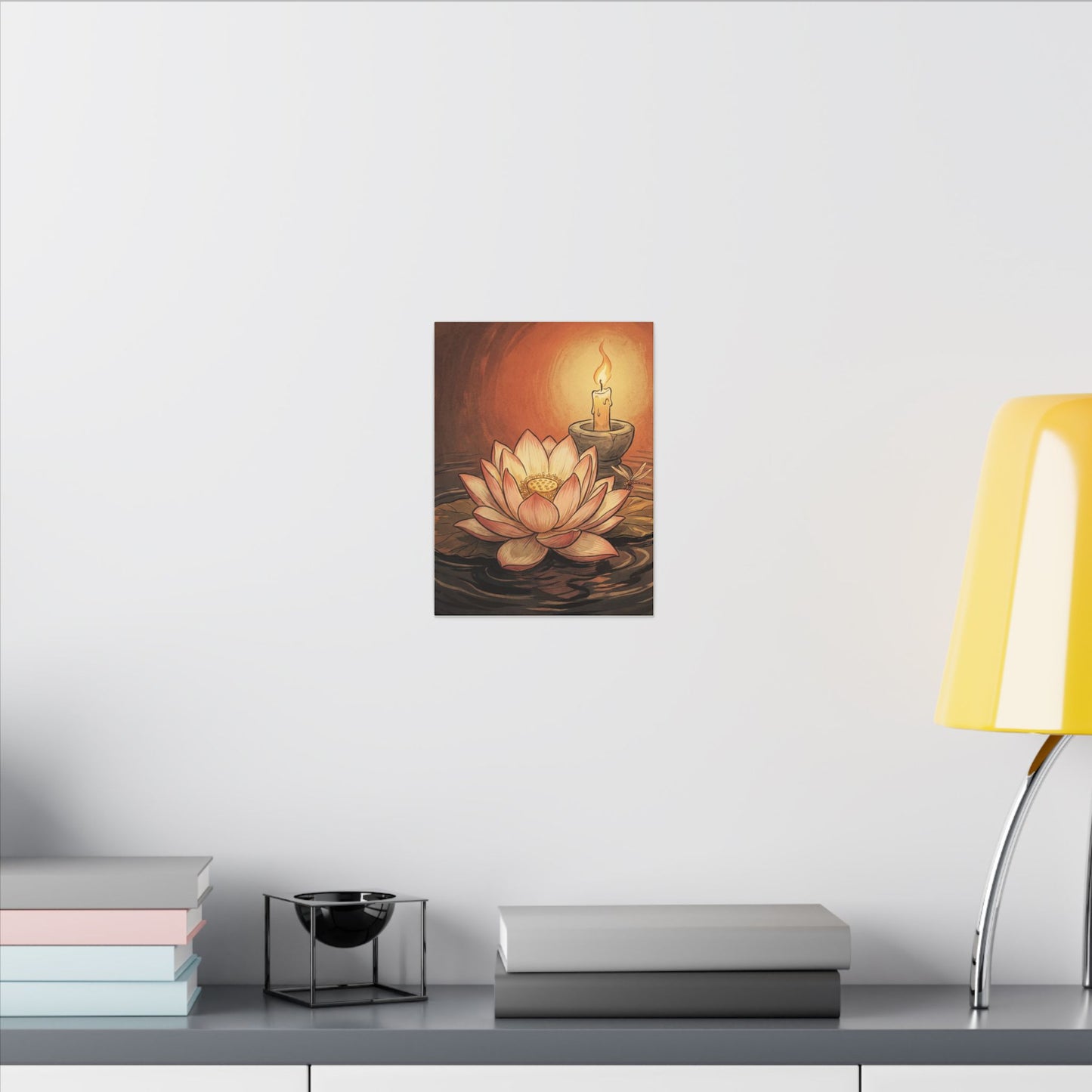 Lotus Flower Summer Canvas Art | Zen Contemplative Design