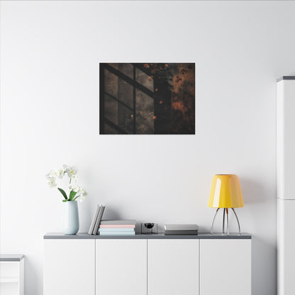 Sophisticated Shadow Play Canvas Art - Dark Texture Dark Japandi