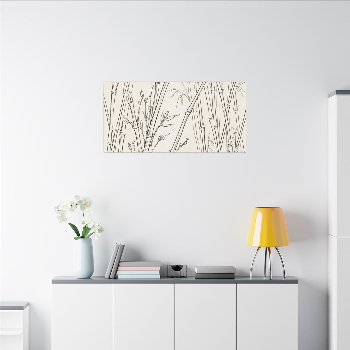 Candlelight Bamboo Grove Canvas Art - Japandi Fukinsei