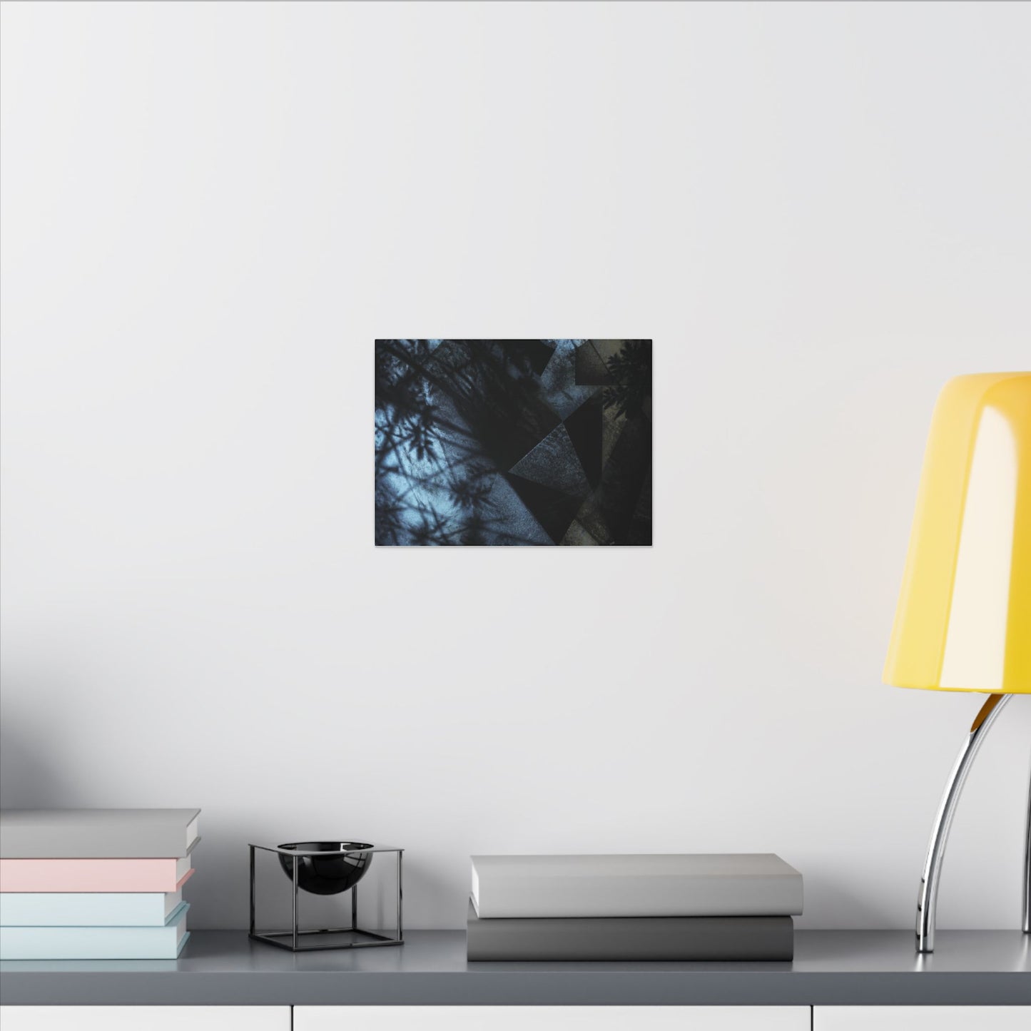 Shadow Play Winter Canvas Art | Dark Japandi Luxurious Design