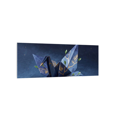 Kintsugi Paper Fold in Moonlight | Crackle Gold Canvas Art