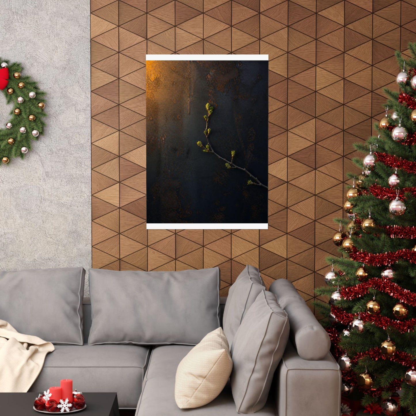 Bold Rust Patina Wall Art Print - Moody Minimal Dark Japandi