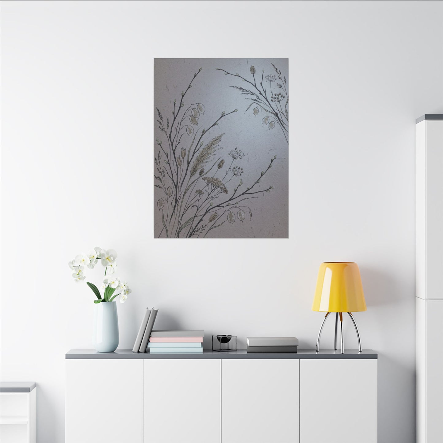 Spring Dried Flowers Japanese Pattern Canvas Art | Cozy Decor
