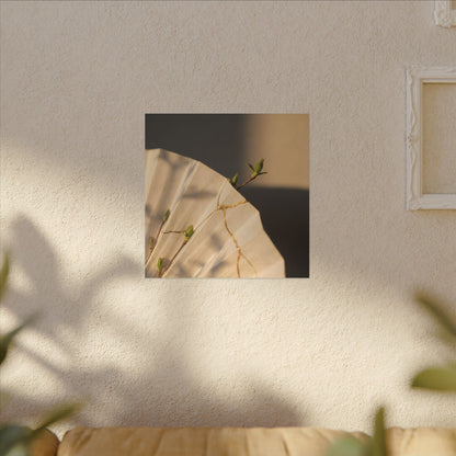 Paper Fold Gold Vein Canvas Art | Healing Kintsugi Art