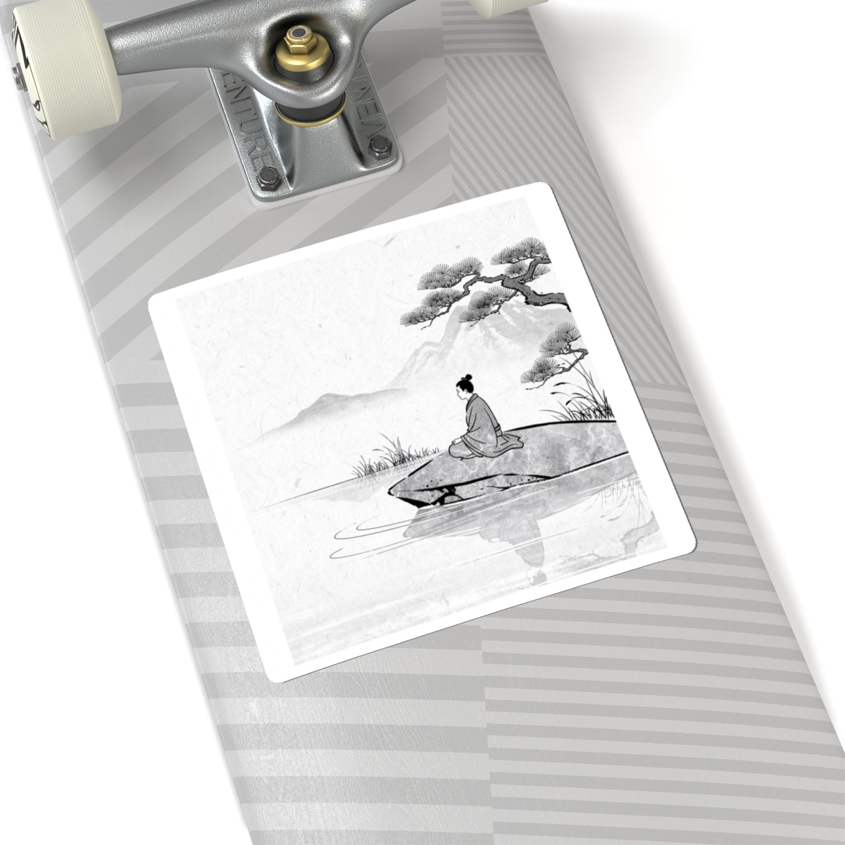 Meditation Harmonious Zen Ukiyo-e Sticker | Meditation Harmonious Ukiyo E Inspired Art Print