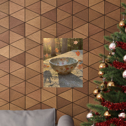 Warm Ceramic Bowl Wall Art Print - Japanese Pattern Japandi