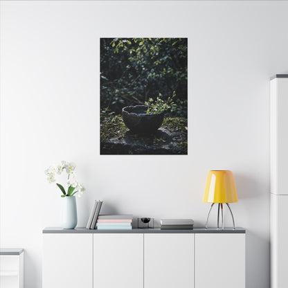 Dappled Ceramic Bowl Canvas Art - Dark Japandi Datsuzoku