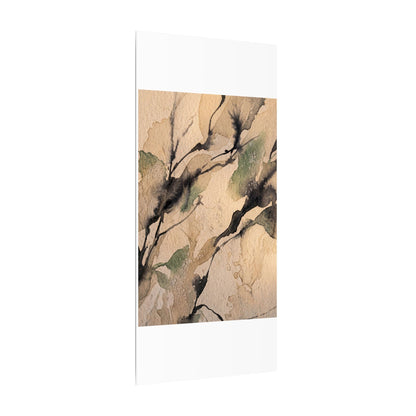 Japandi Shadow Play in Golden Hour | Watercolor Canvas Art