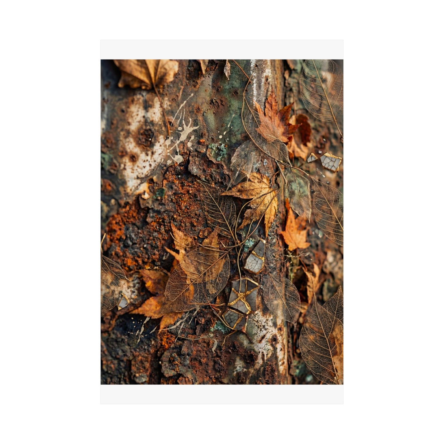 Rust Patina Wall Art Print | Autumn Japandi Texture Art