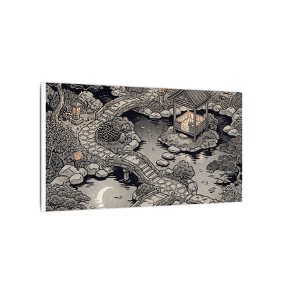 Moonlit Garden Ukiyo E Inspired Canvas Art | Serene Zen Art
