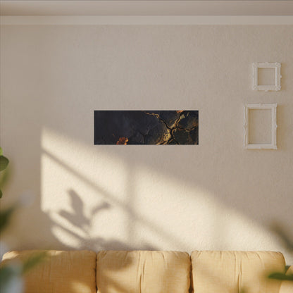 Cracked Earth Canvas Art | Autumn Dark Japandi Dark Texture Art