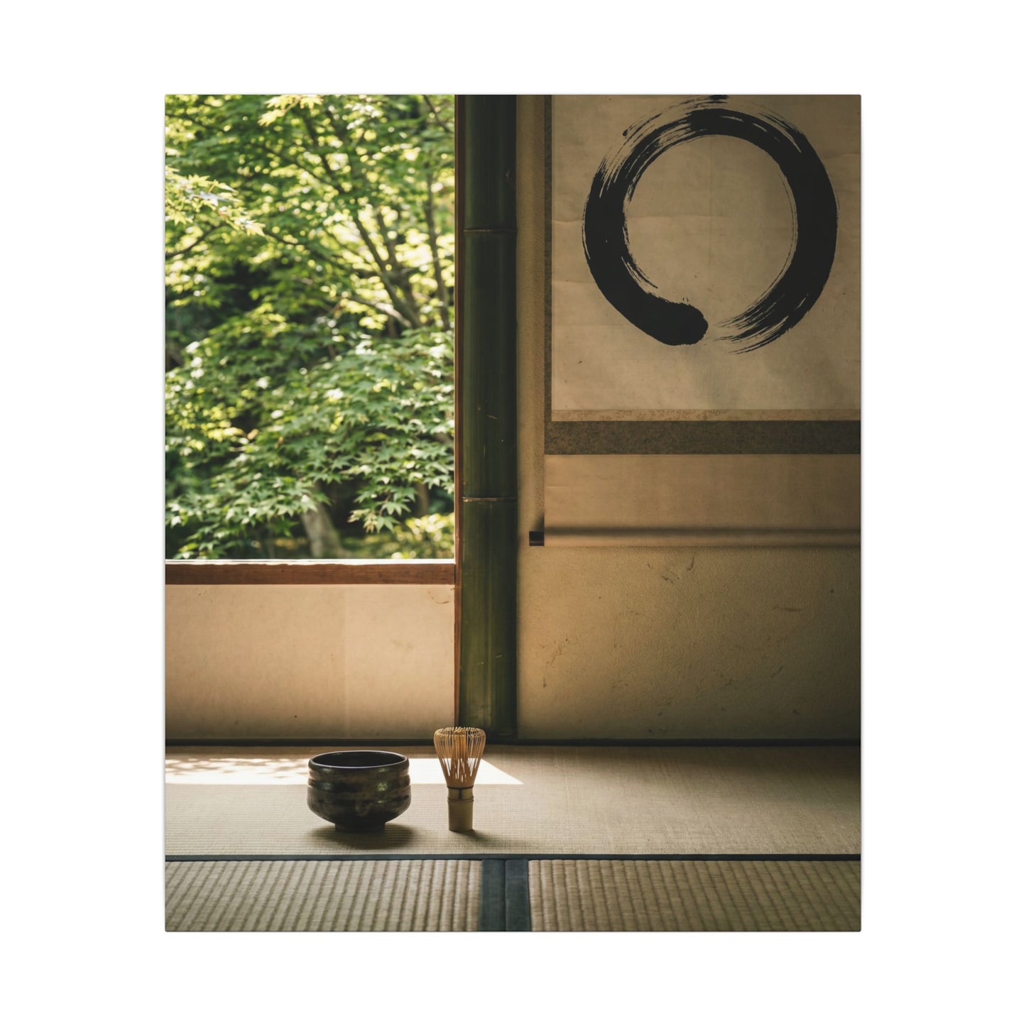 Tea Ceremony Enso Canvas Art | Serene Zen Art