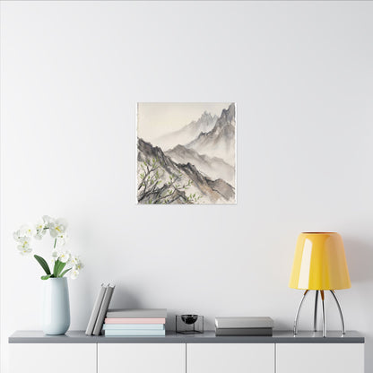 Spring Mountain Mist Texture Canvas Art | Warm Decor