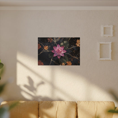 Ma Lotus Flower Canvas Art - Kintsugi Gold Vein