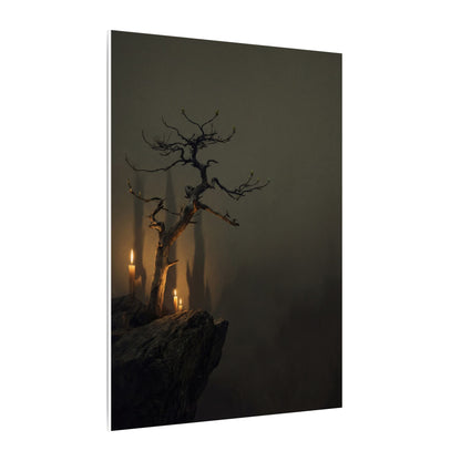 Ma Pine Tree Canvas Art - Dark Japandi Shadow Zen