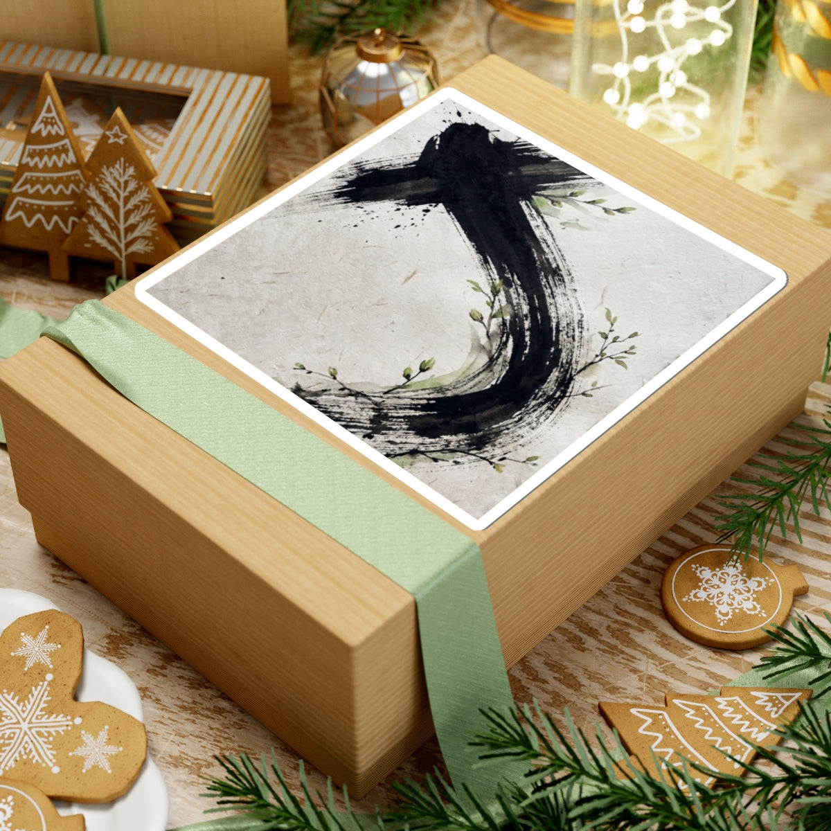 Spring Ink Brushstroke Moody Minimal Sticker | Sophisticated Decor