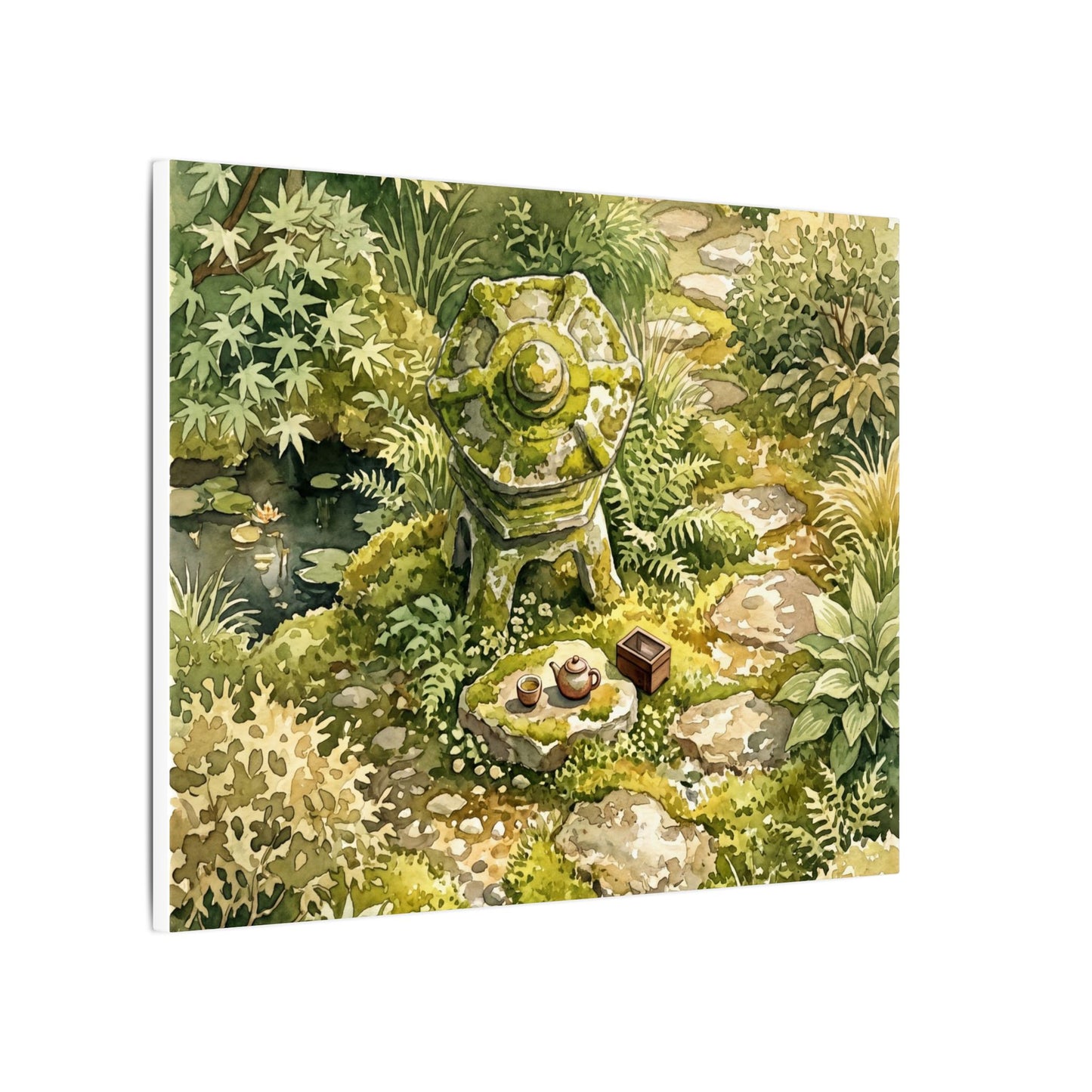 Datsuzoku Stone Lantern Canvas Art - Japandi Watercolor
