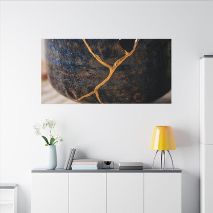 Tea Ceremony Autumn Canvas Art | Kintsugi Healing Design