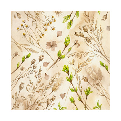 Spring Dried Flowers Watercolor Wall Art Print | Elegant Decor