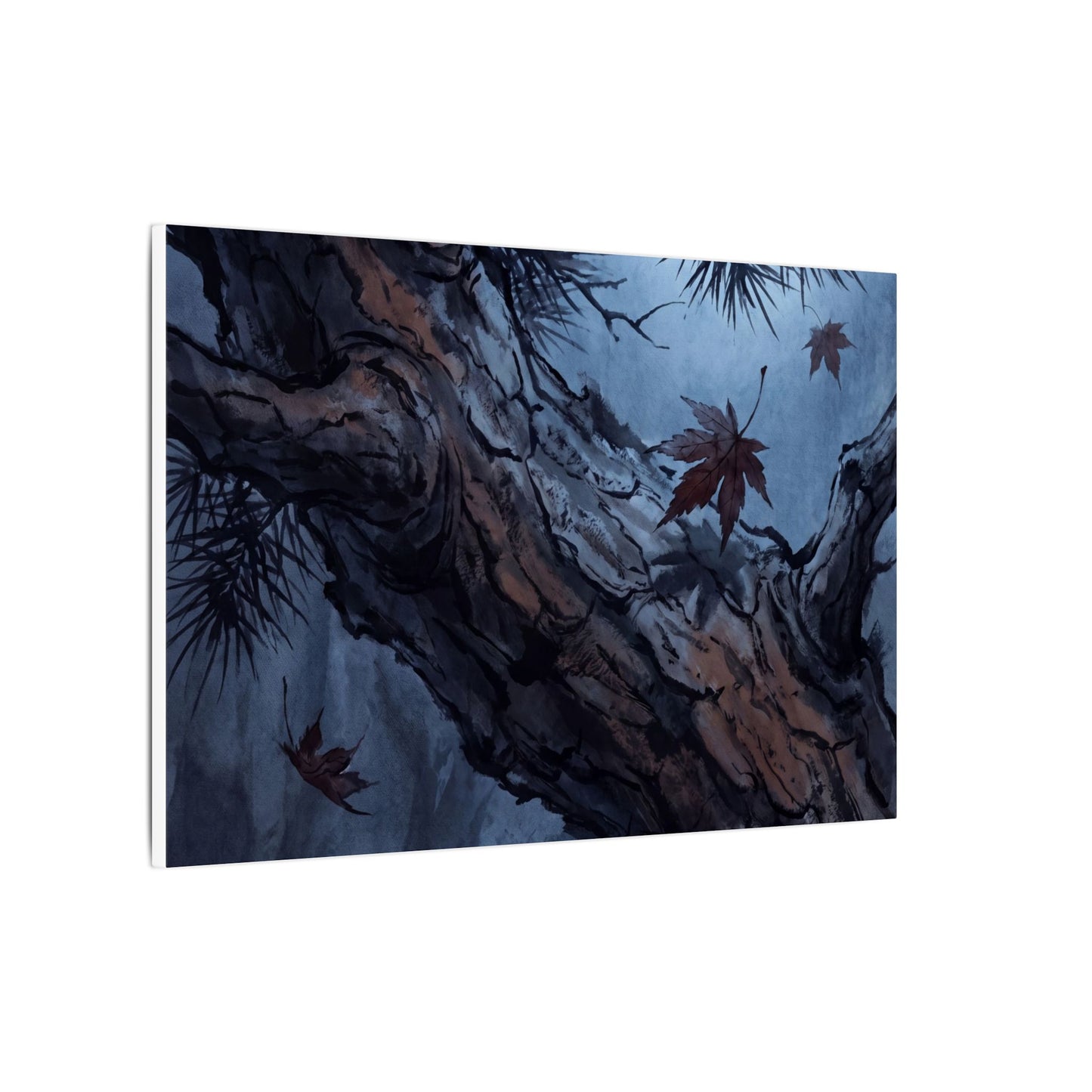 Atmospheric Pine Tree Canvas Art - Shadow Zen Dark Japandi