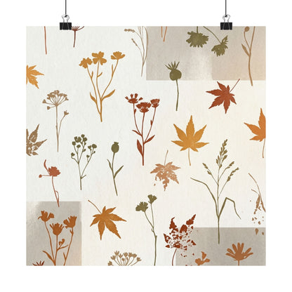 Warm Dried Flowers Wall Art Print - Japanese Pattern Japandi
