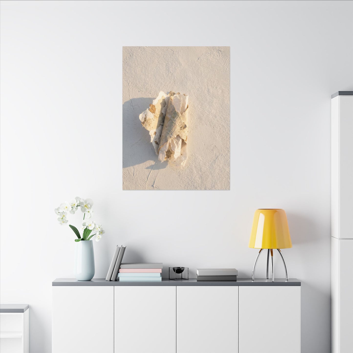 Paper Fold Canvas Art | Winter Japandi Texture Art