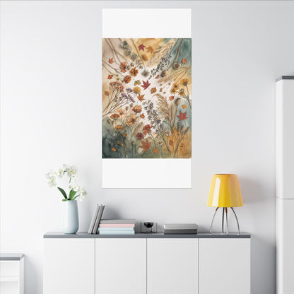 Dried Flowers Canvas Art | Autumn Japandi Watercolor Art