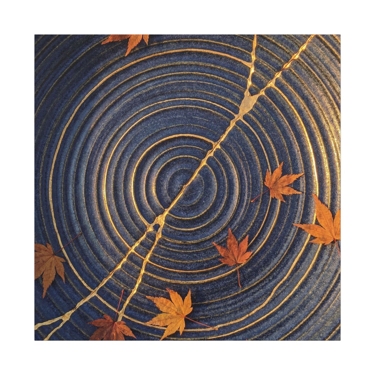 Water Ripple Gold Repair Canvas Art | Healing Kintsugi Art