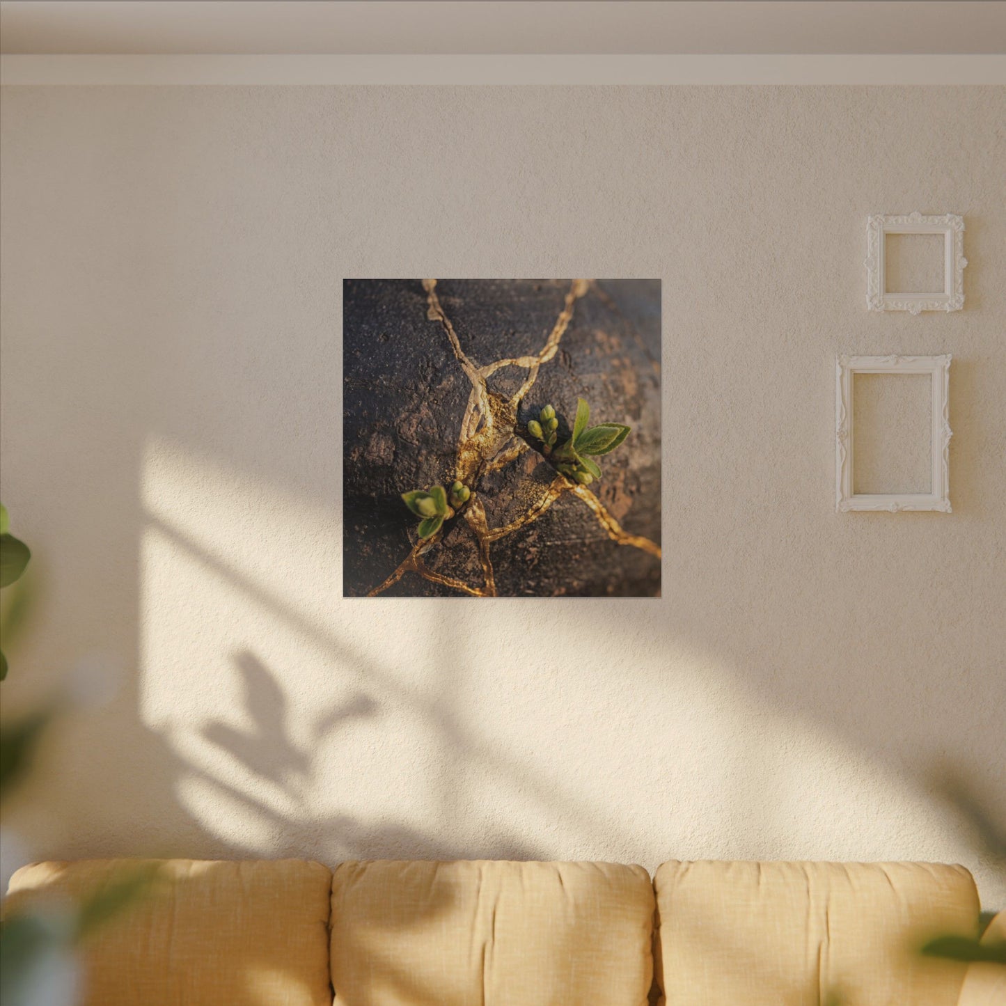 Rust Patina Gold Repair Canvas Art | Resilient Kintsugi Art