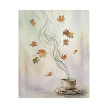 Kanso Incense Smoke Wall Art Print - Japandi Watercolor