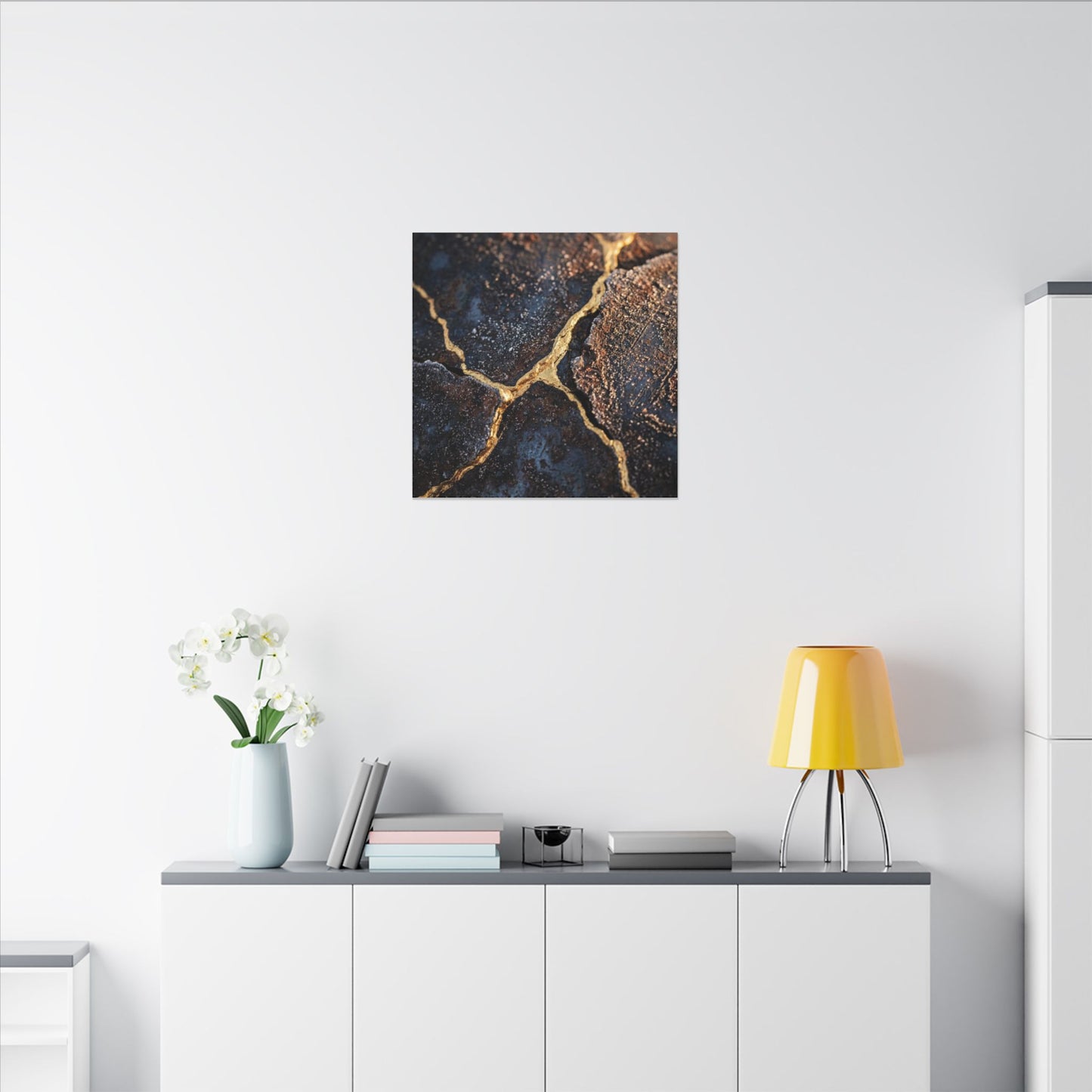 Winter Rust Patina Gold Vein Canvas Art | Resilient Decor