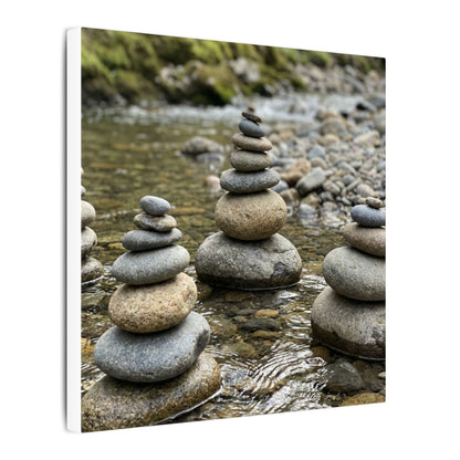 Zen River Stones in Dawn | Karesansui Canvas Art