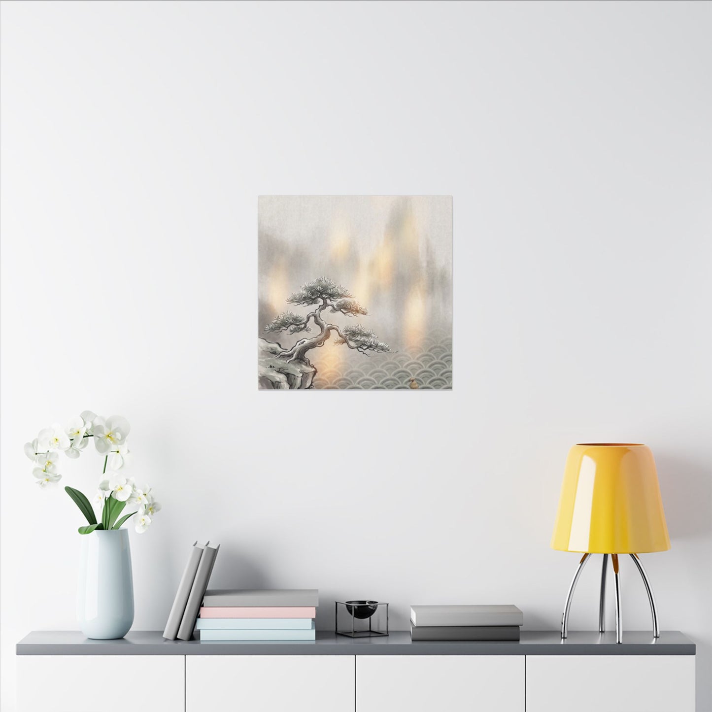 Pine Tree Canvas Art | Winter Japandi Japanese Pattern Art