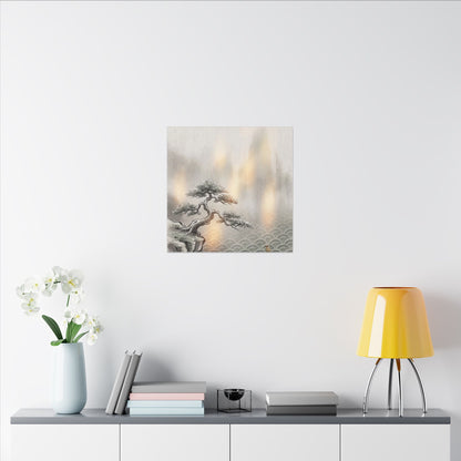 Pine Tree Canvas Art | Winter Japandi Japanese Pattern Art