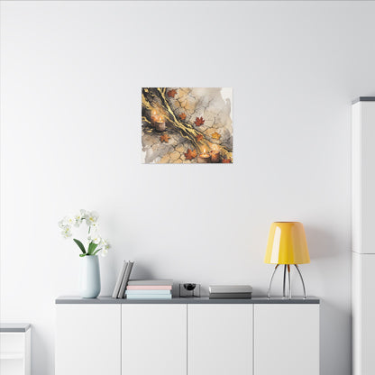 Cracked Earth Autumn Canvas Art | Japandi Warm Design
