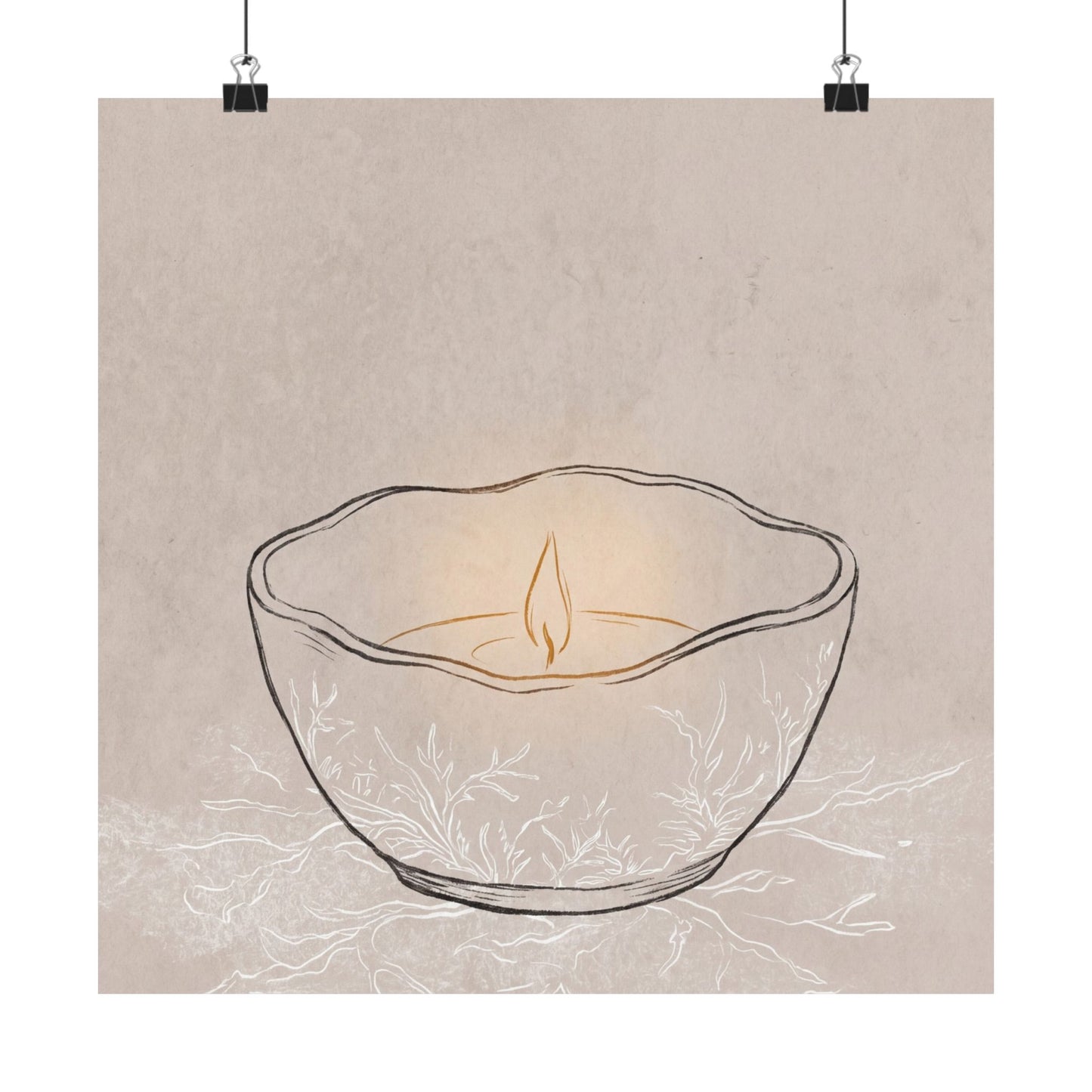 Ceramic Bowl Winter Wall Art Print | Japandi Warm Design