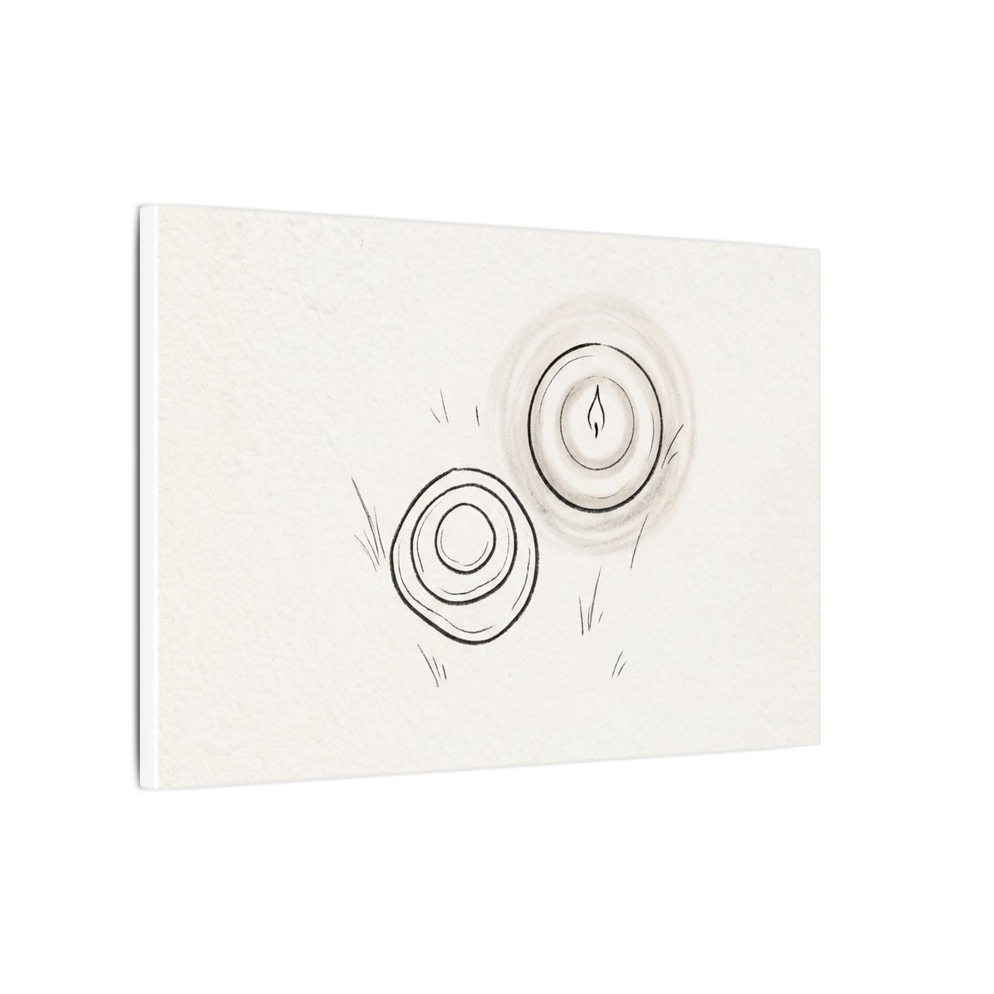River Stones Canvas Art | Winter Japandi Minimal Line Art