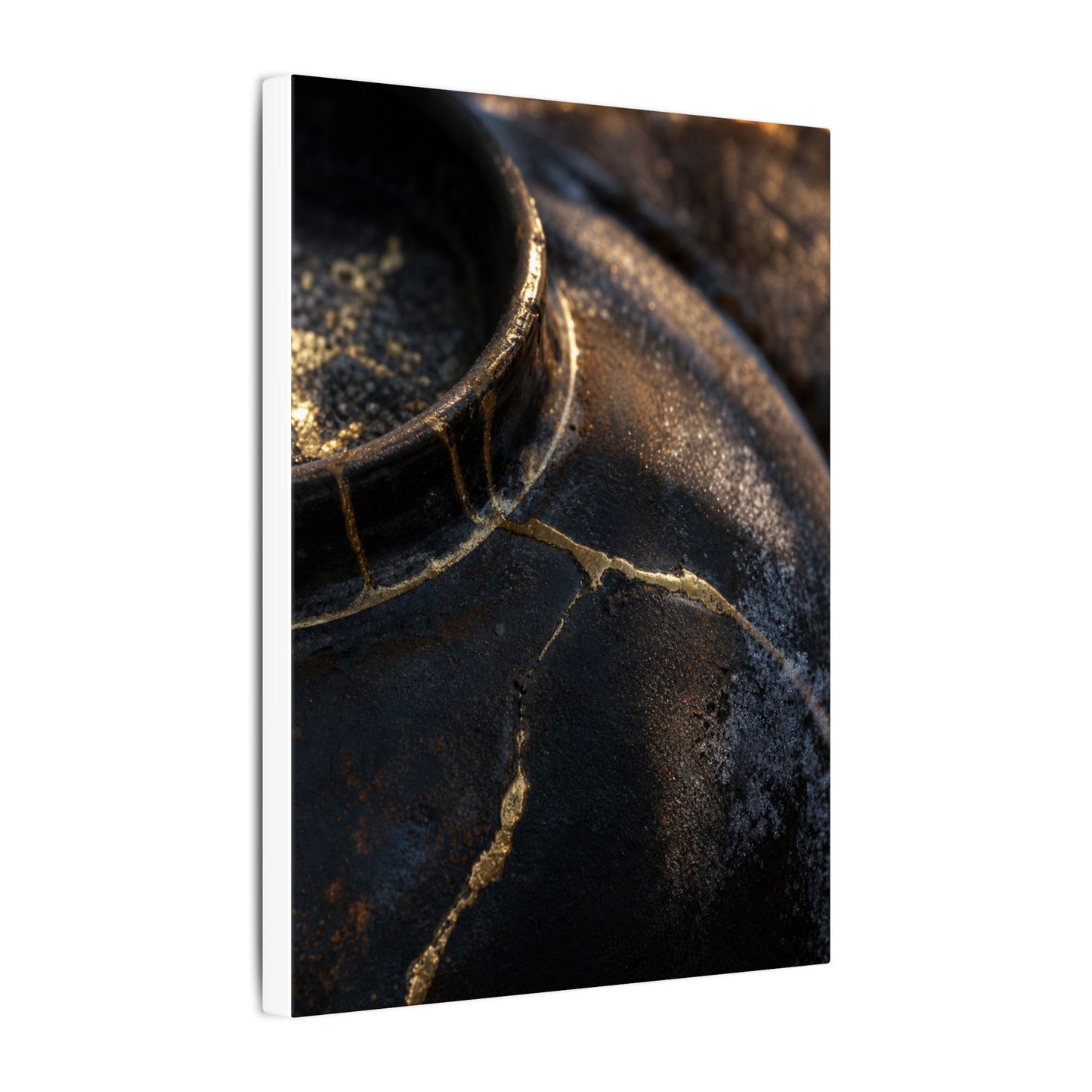 Kintsugi Rust Patina in Golden Hour | Broken Beauty Canvas Art