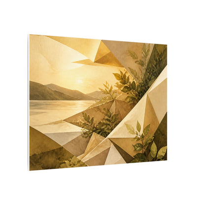 Golden Hour Paper Fold Canvas Art - Japandi Ma