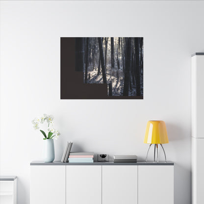 Bamboo Grove Canvas Art | Winter Dark Japandi Moody Minimal Art