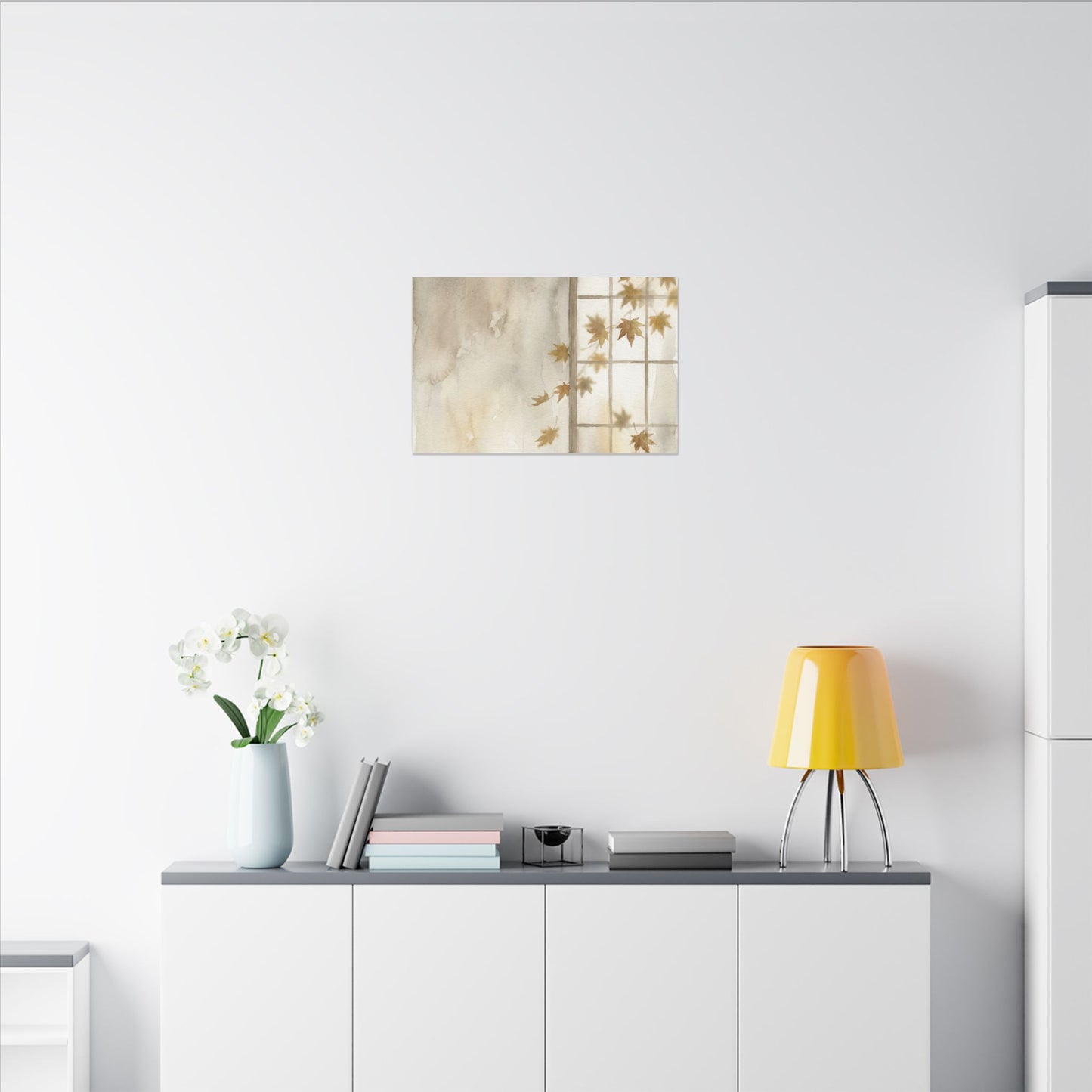 Warm Shoji Screen Canvas Art - Watercolor Japandi