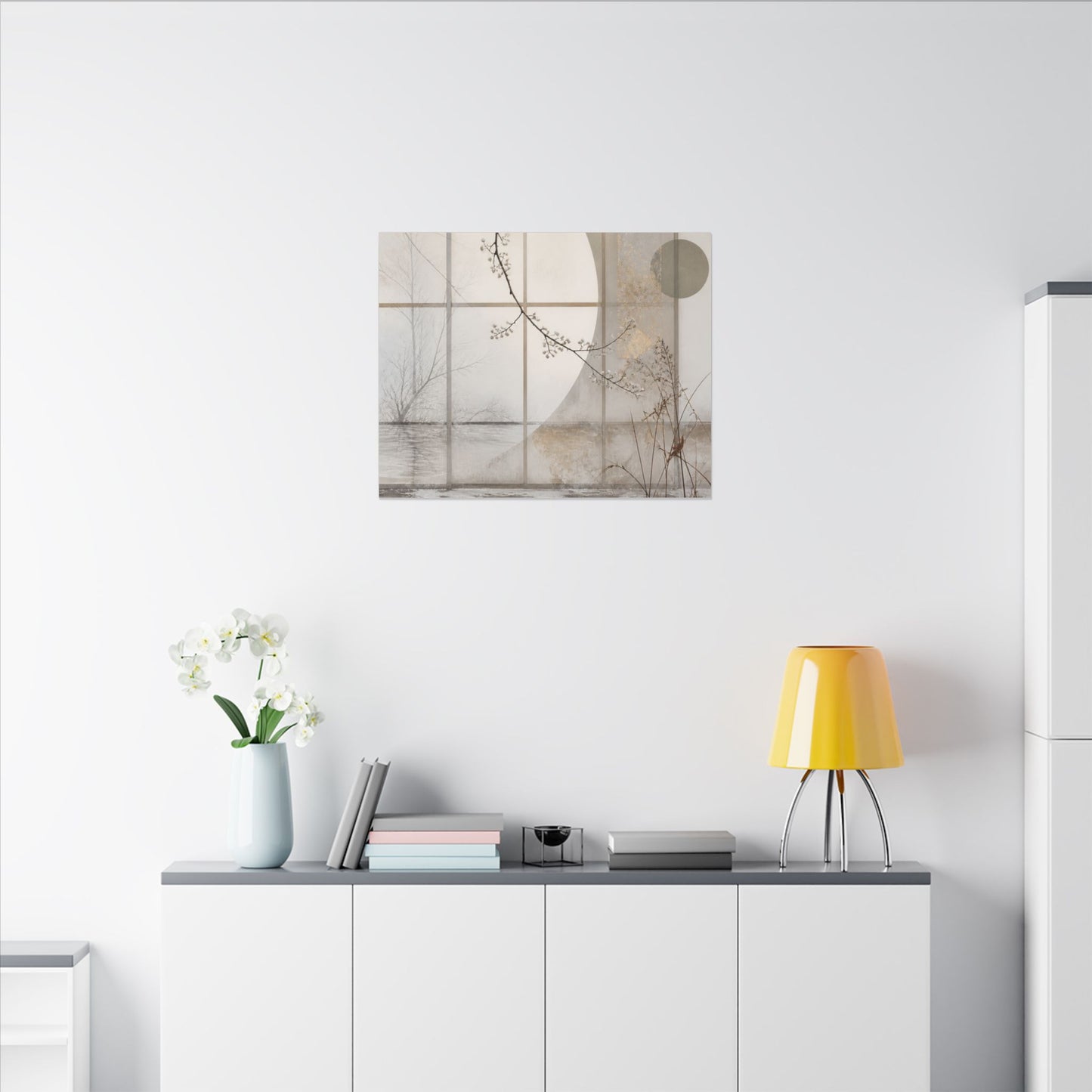 Winter Shoji Screen Japanese Pattern Canvas Art | Elegant Decor