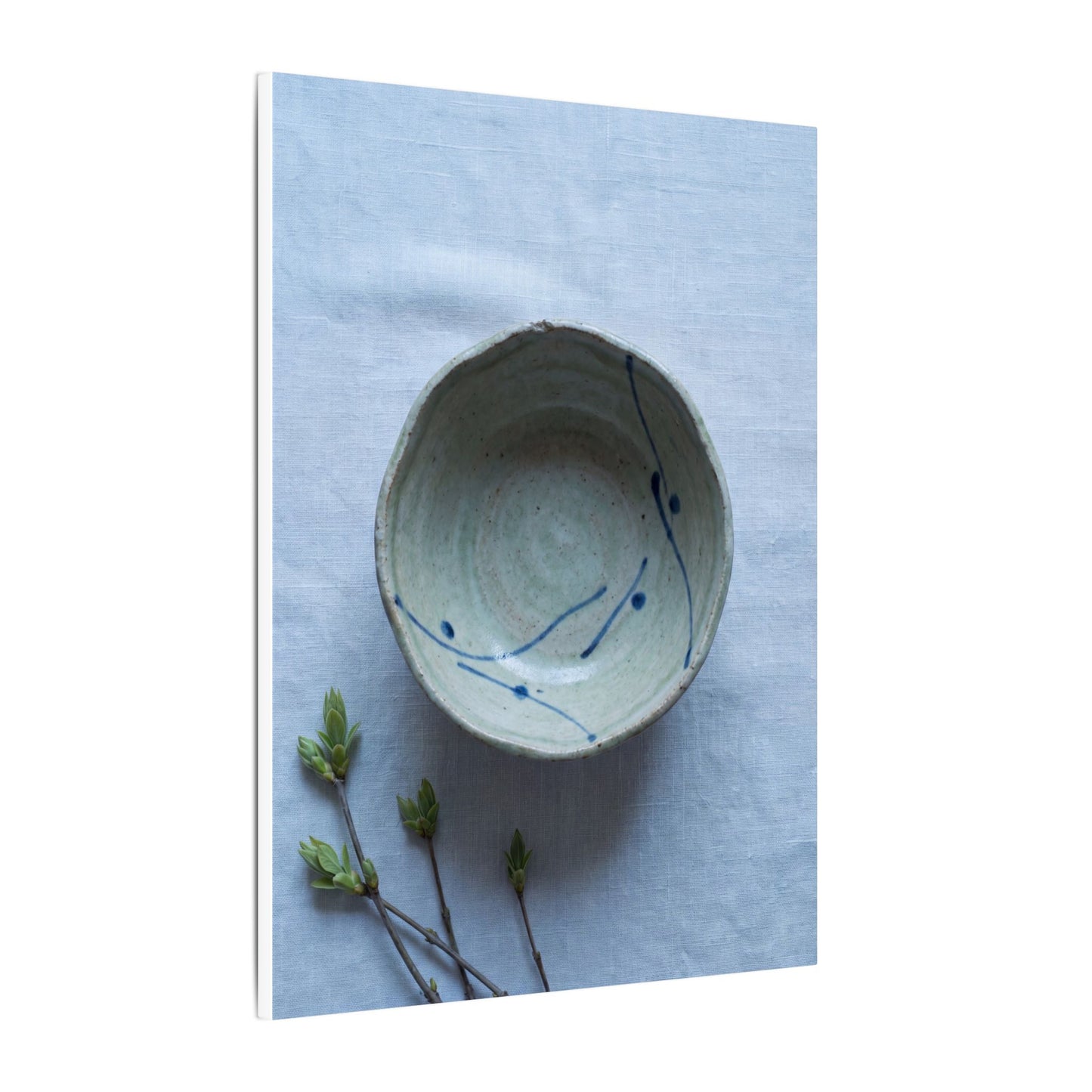 Spring Ceramic Bowl Minimal Line Canvas Art | Warm Decor