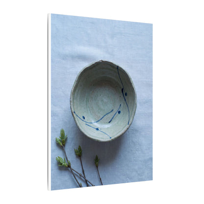 Spring Ceramic Bowl Minimal Line Canvas Art | Warm Decor