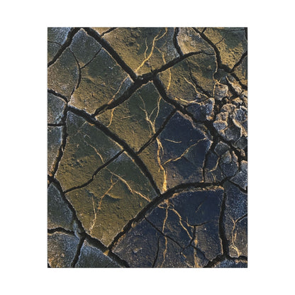 Winter Cracked Earth Moody Minimal Canvas Art | Atmospheric Decor