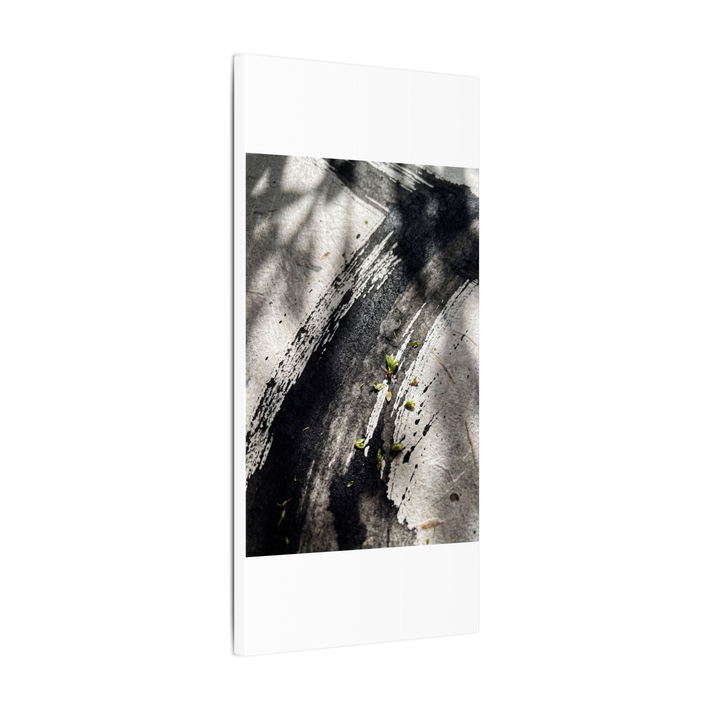 Ink Brushstroke Canvas Art | Spring Dark Japandi Moody Minimal Art